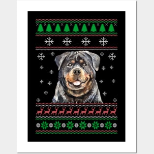 Rottweiler Ugly Christmas Sweater Funny Dog Lover Owner Gifts Posters and Art